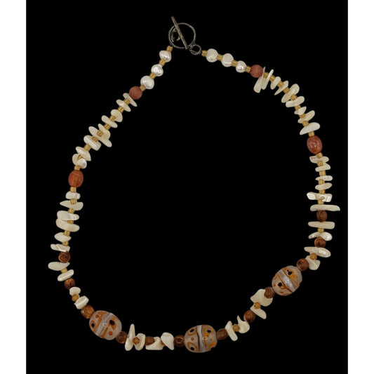 Handmade Mermaidcore Shell Pearl and Glass Necklace