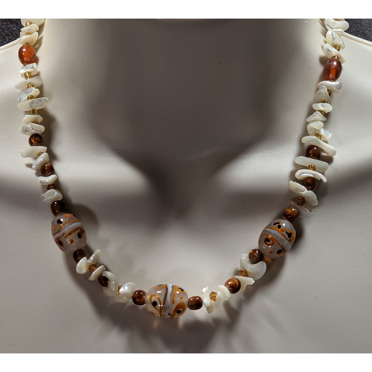 Handmade Mermaidcore Shell Pearl and Glass Necklace