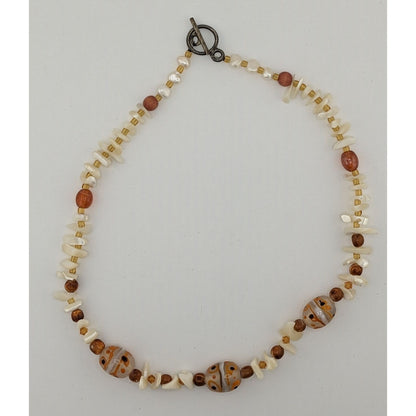 Handmade Mermaidcore Shell Pearl and Glass Necklace