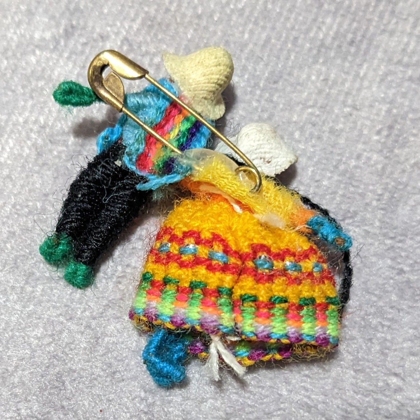 Vintage Handmade Souvenir Mini Knit People Pin