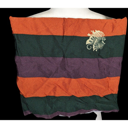 Unique Green Orange And Purple Stiped Spring Motif Square Scarf