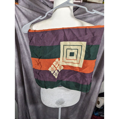Unique Green Orange And Purple Stiped Spring Motif Square Scarf