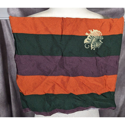 Unique Green Orange And Purple Stiped Spring Motif Square Scarf