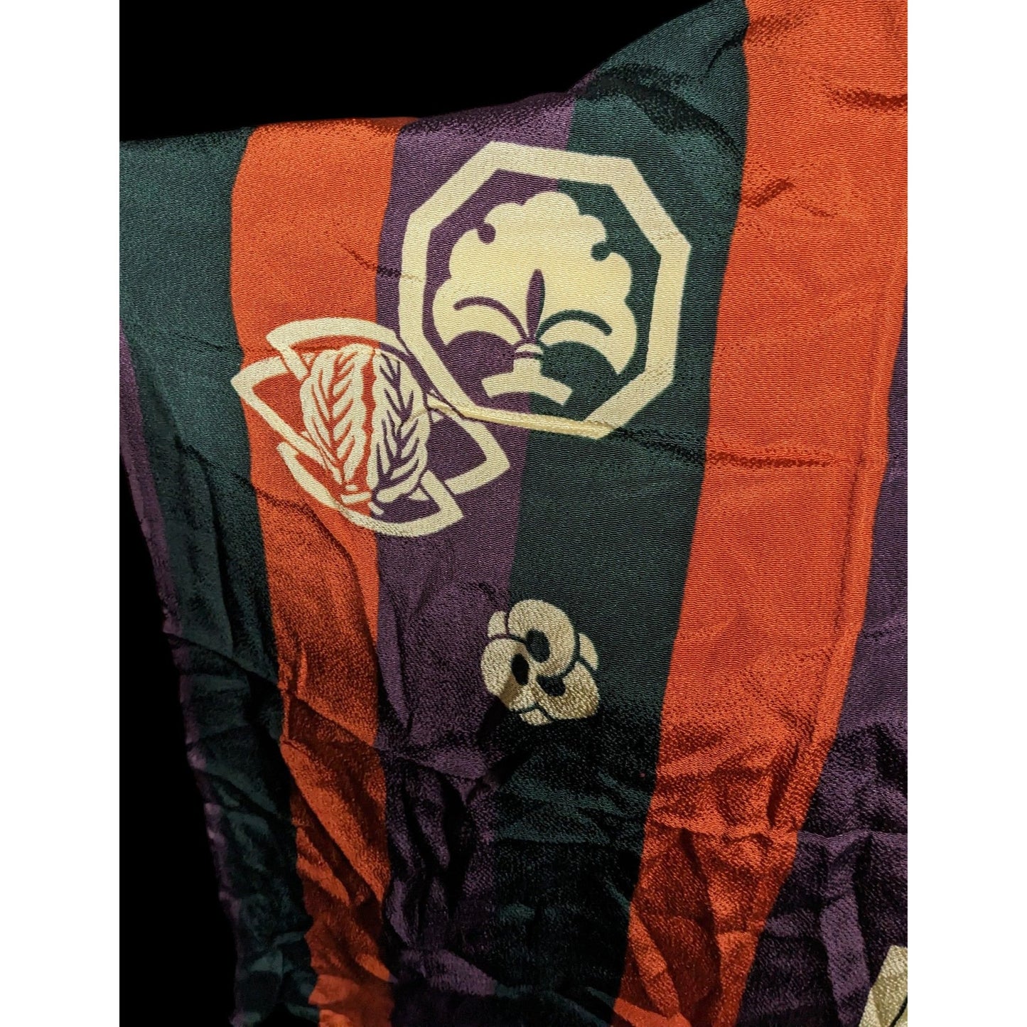 Unique Green Orange And Purple Stiped Spring Motif Square Scarf