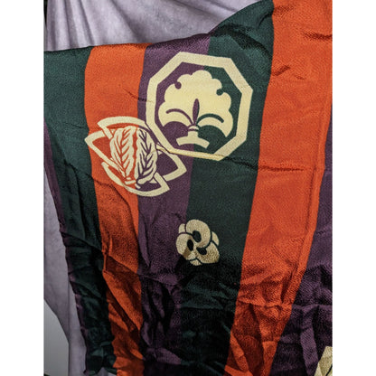 Unique Green Orange And Purple Stiped Spring Motif Square Scarf