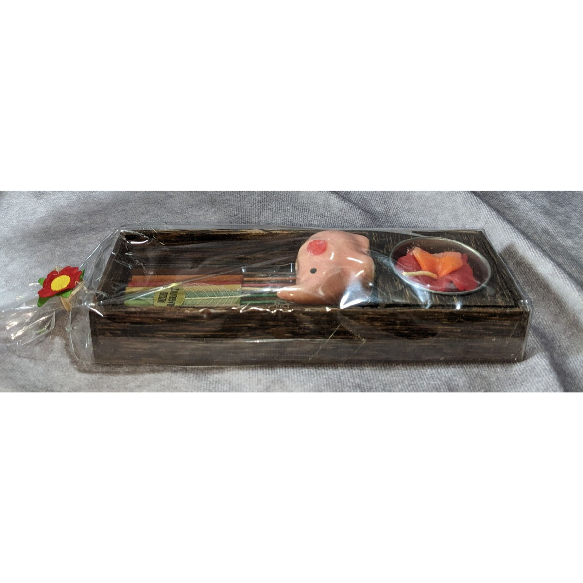 Boho Pink Elephant Incense Holder Candle Gift Set Wooden Box NWT