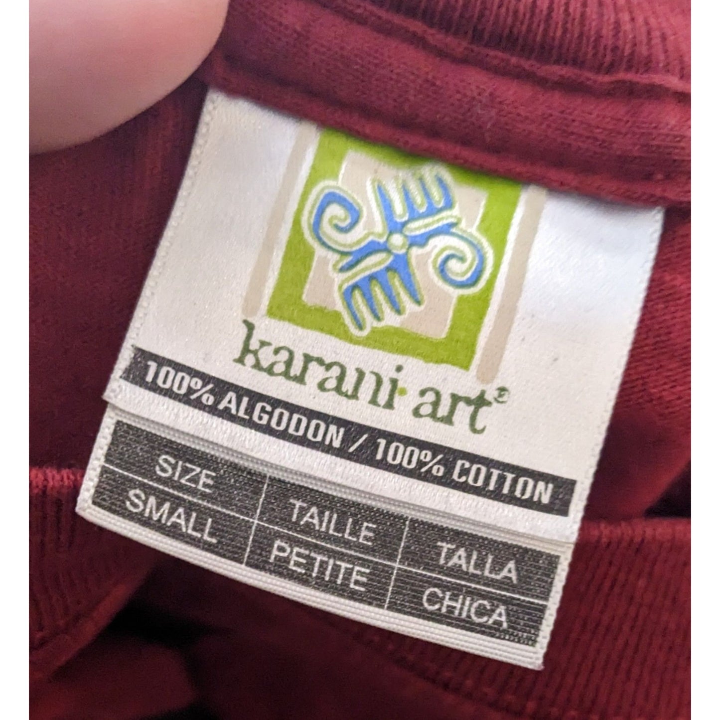 Karani Art Glitter Devil Playing Guitar Red Shirt Size Small