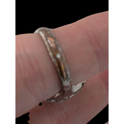 Glam Vintage Rhinestone Dome Cocktail Ring Silver Tone Statement Jewelry