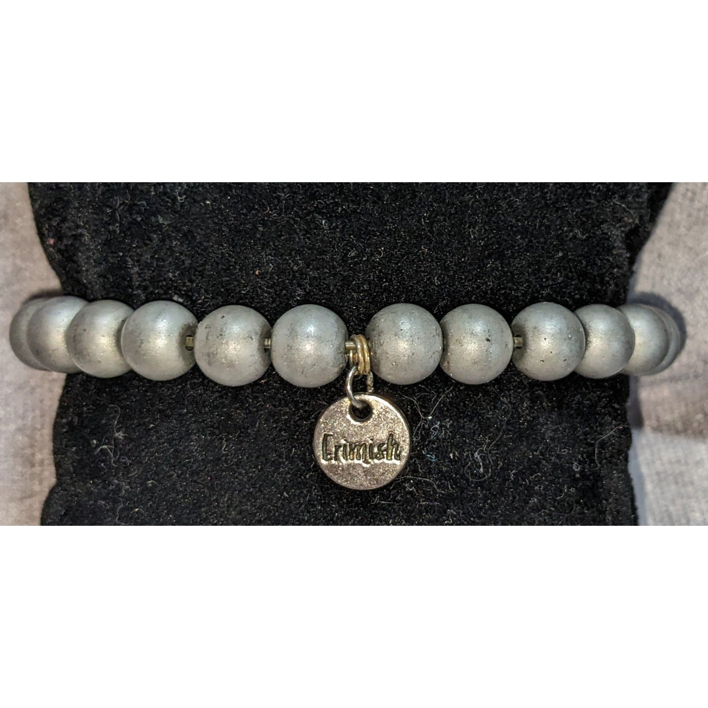 Boho Erimish Silver Tone Beaded Stretch Bracelet Minimalist Stackable Jewelry