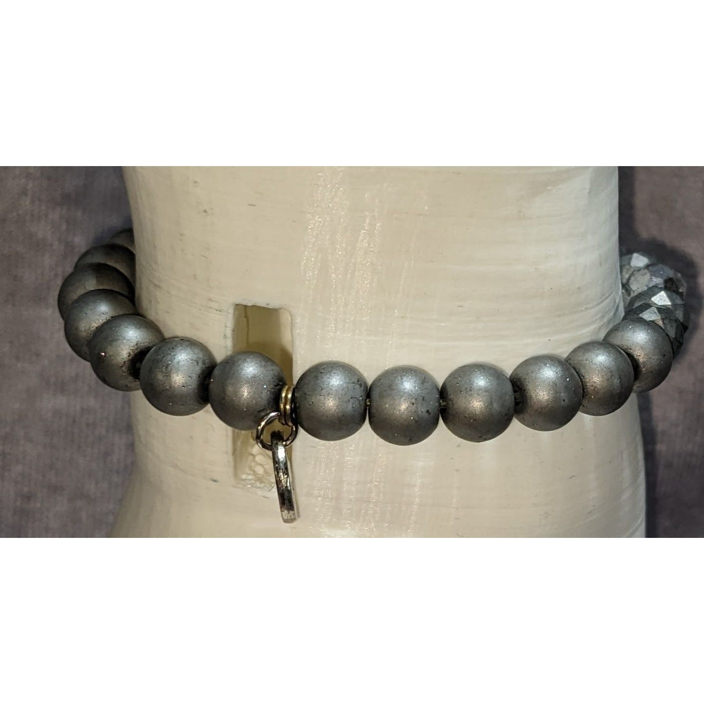 Boho Erimish Silver Tone Beaded Stretch Bracelet Minimalist Stackable Jewelry