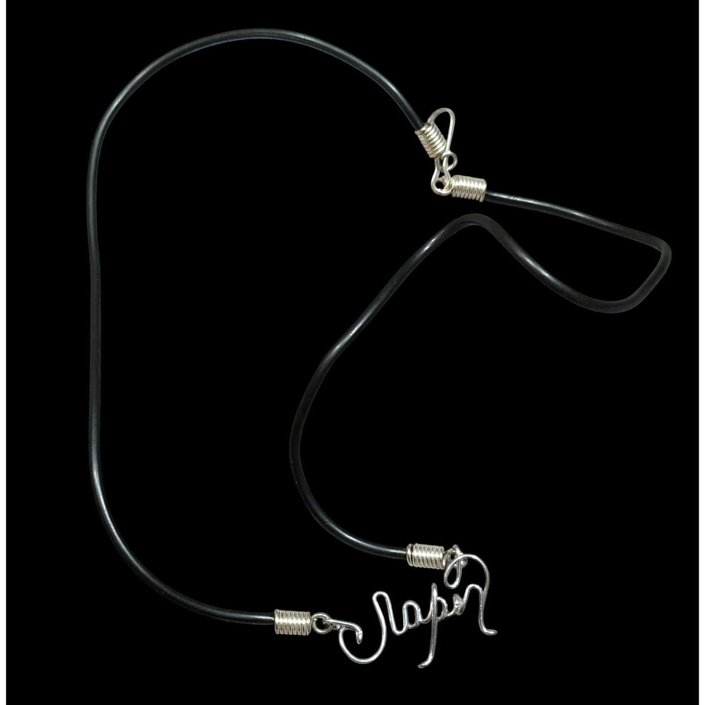 Wire Wrapped Cursive "Japan" Pendant Necklace