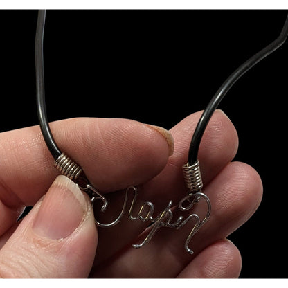 Wire Wrapped Cursive "Japan" Pendant Necklace