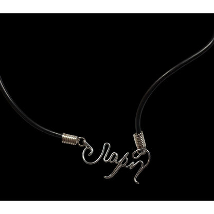 Wire Wrapped Cursive "Japan" Pendant Necklace