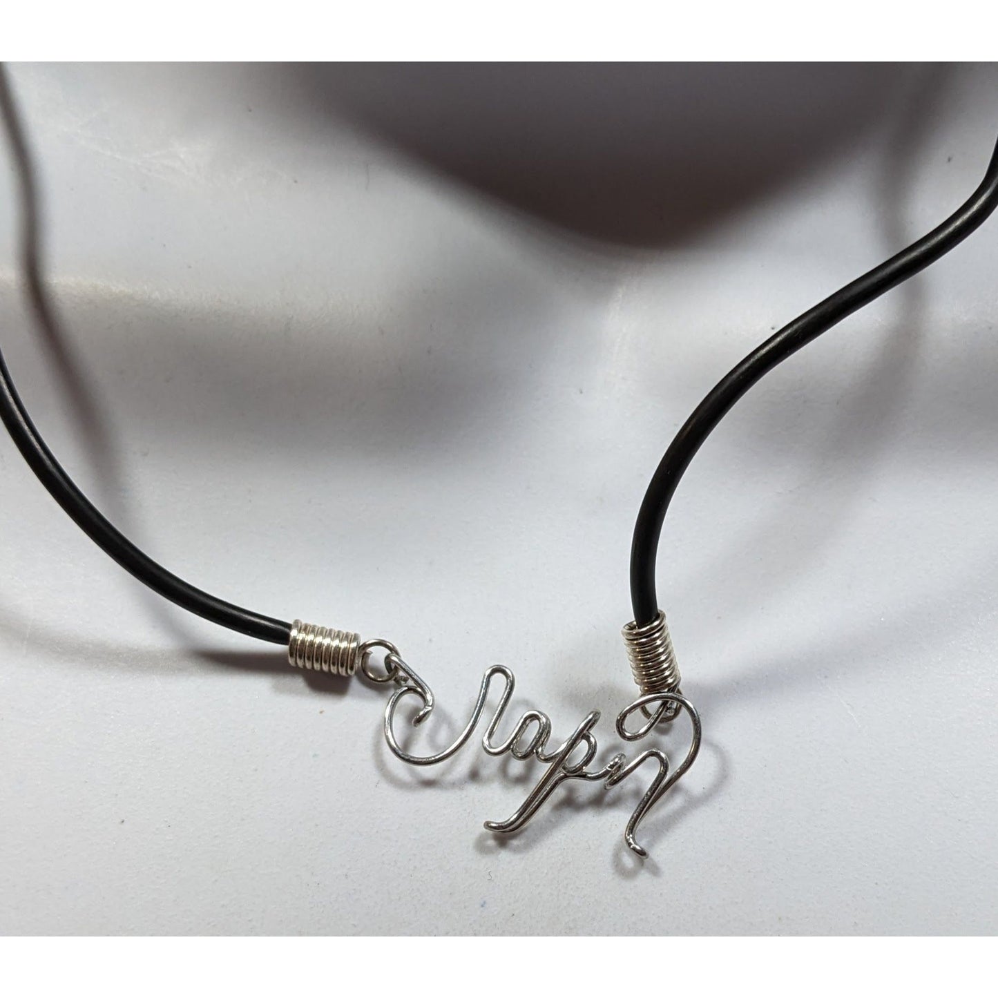 Wire Wrapped Cursive "Japan" Pendant Necklace