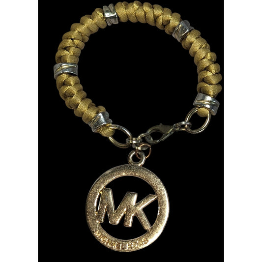 Michael Kors Gold-Tone Rope Bracelet With 1 1/4 Inch MK Charm