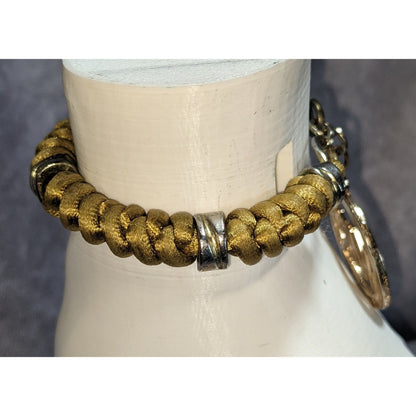 Michael Kors Gold-Tone Rope Bracelet With 1 1/4 Inch MK Charm
