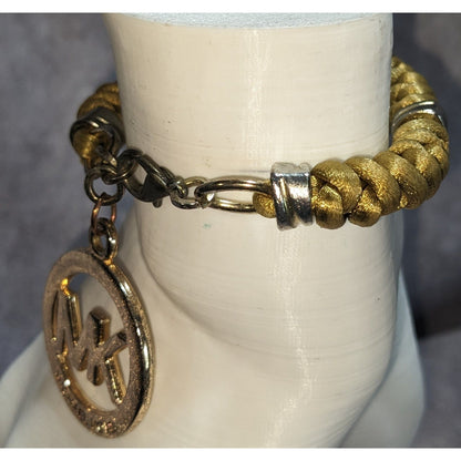 Michael Kors Gold-Tone Rope Bracelet With 1 1/4 Inch MK Charm