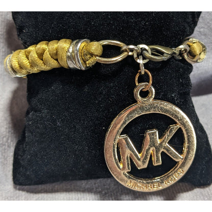 Michael Kors Gold-Tone Rope Bracelet With 1 1/4 Inch MK Charm