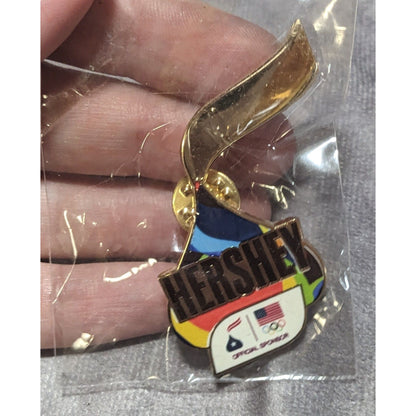 Retro Sports Olympic Hershey Enamel Pin USA Team Sponsor Collectible