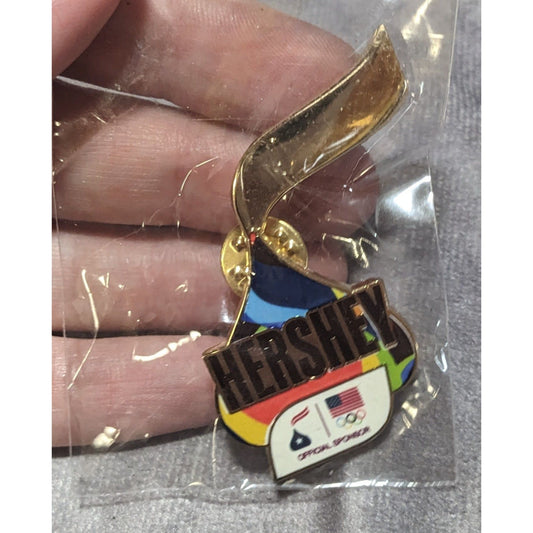 Retro Sports Olympic Hershey Enamel Pin USA Team Sponsor Collectible