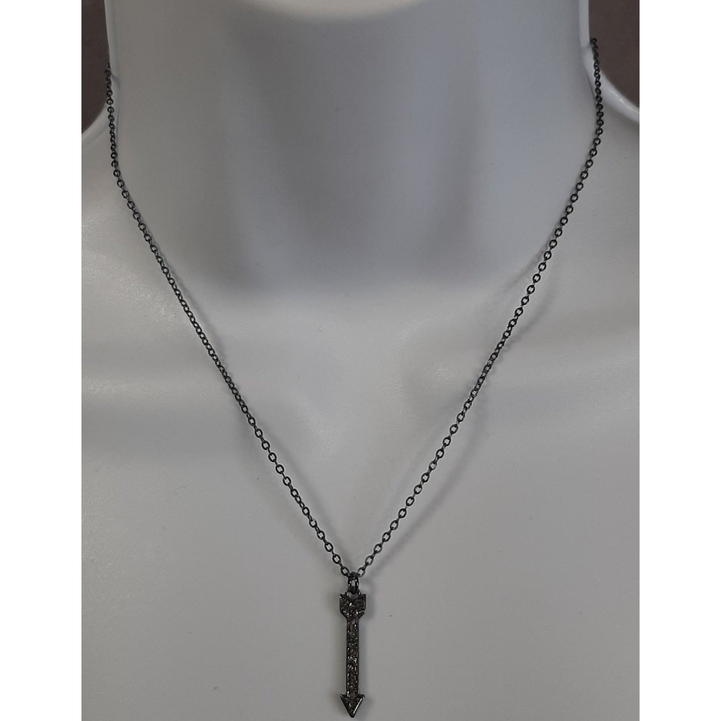 Dainty Arrow Pendant Necklace With Rhinestones