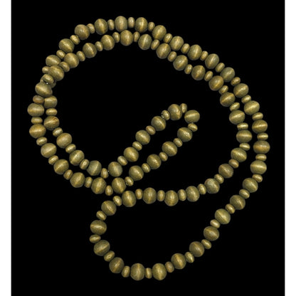 Retro Hippie Green Dyed Wood Beaded Necklace