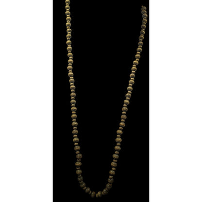 Retro Hippie Green Dyed Wood Beaded Necklace