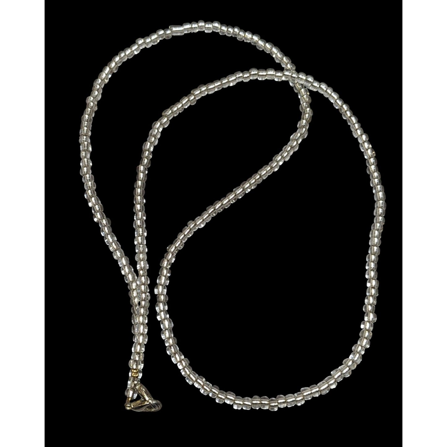 Casual Handmade Clear Glass Beaded Necklace