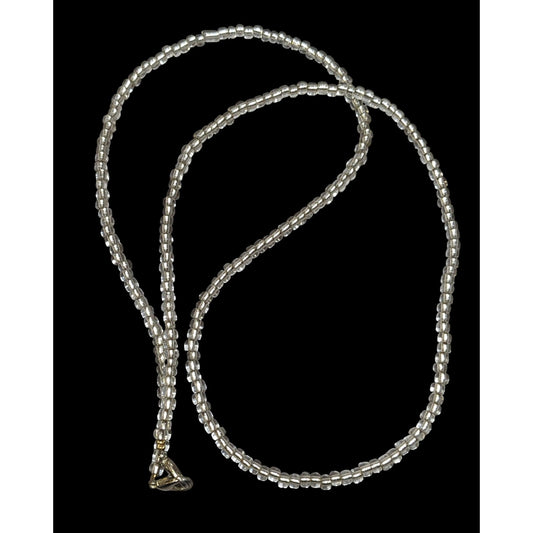 Casual Handmade Clear Glass Beaded Necklace