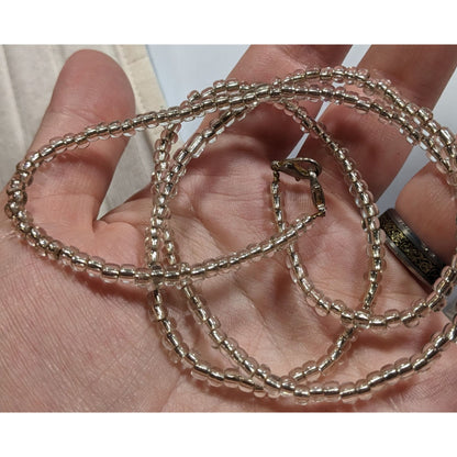 Casual Handmade Clear Glass Beaded Necklace