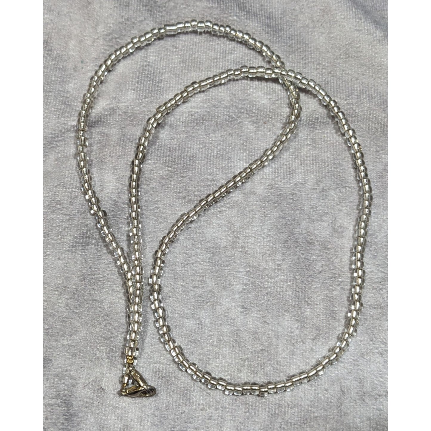 Casual Handmade Clear Glass Beaded Necklace