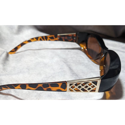 Solar Shield Retro Tortoise Gold Lattice Sunglasses