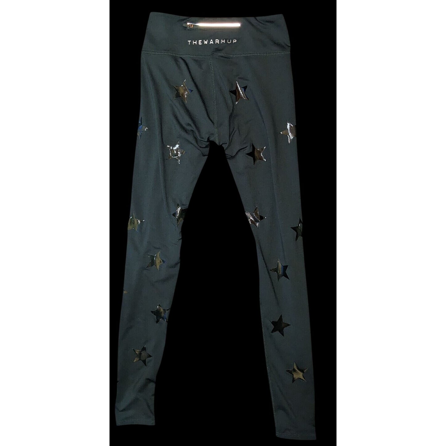 Jessica Simpson The Warmup Star Print Leggings Black Yoga Athleisure Activewear Pants