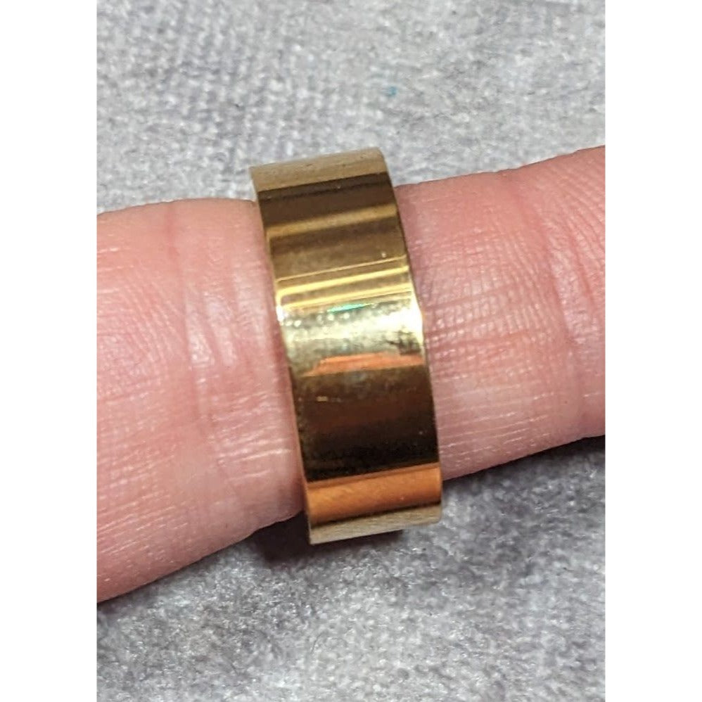 Whimsical Fairycore Steel Time Floral Ring Gold Plated Stainless Steel Size 8