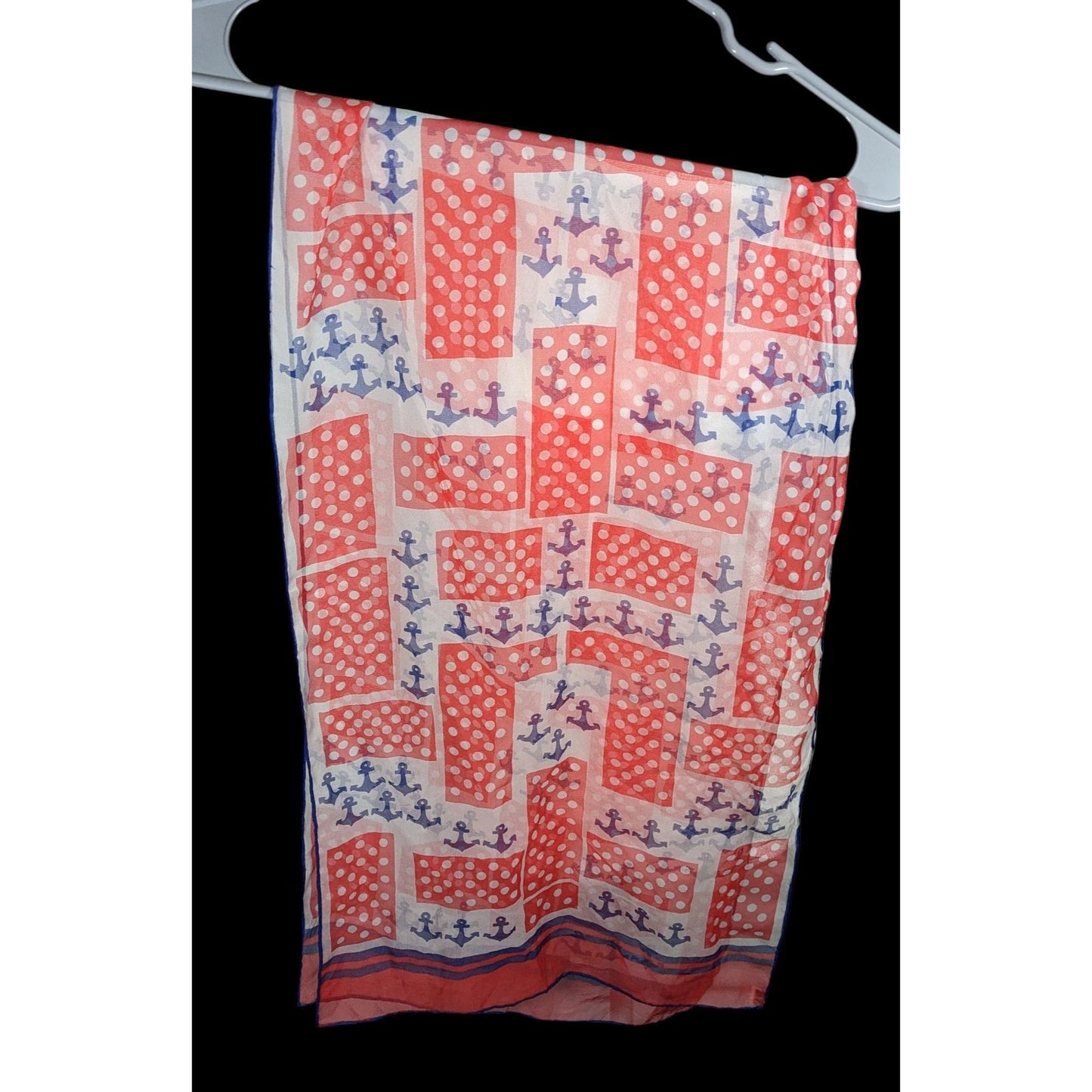 Vintage Japanese Nautical Themed Hand Rolled Lightweight Scarf