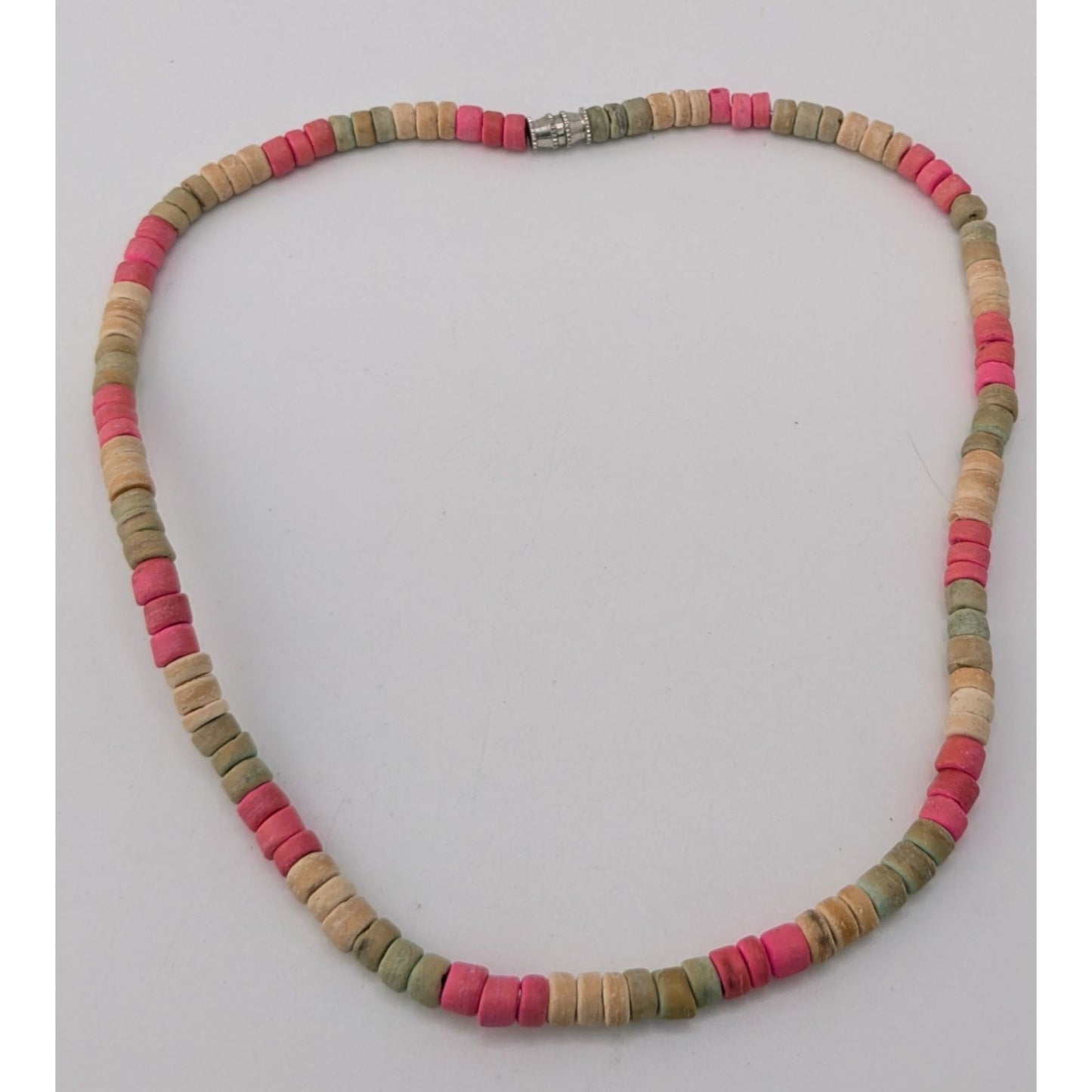 Pastel Heishi Beaded Choker Necklace Pink Green Neutral Beach Boho Surfer