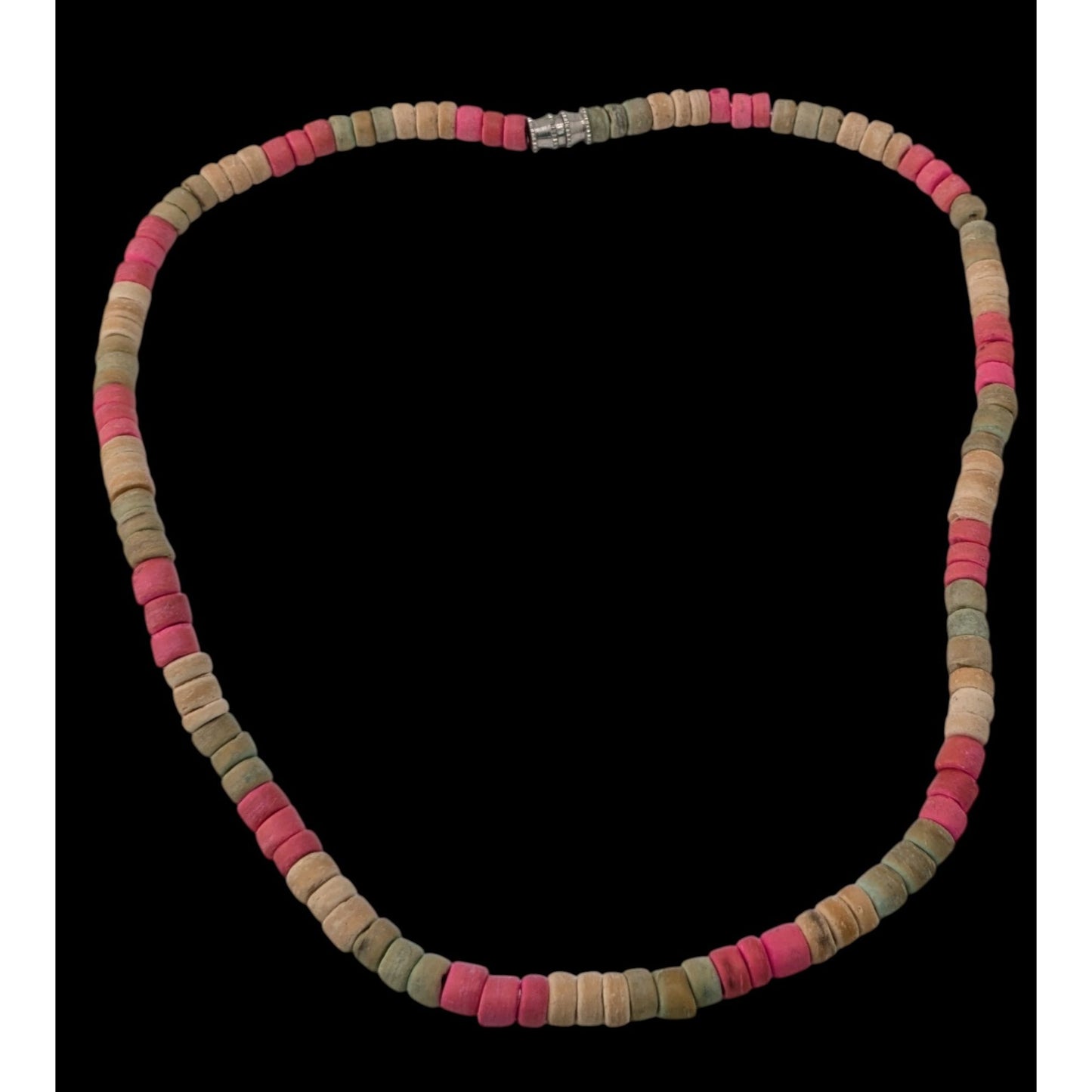 Pastel Heishi Beaded Choker Necklace Pink Green Neutral Beach Boho Surfer