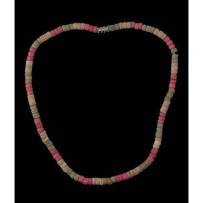 Pastel Heishi Beaded Choker Necklace Pink Green Neutral Beach Boho Surfer