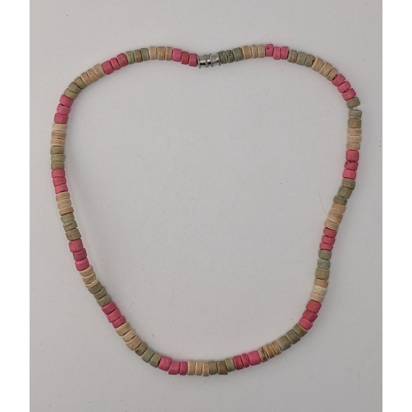 Pastel Heishi Beaded Choker Necklace Pink Green Neutral Beach Boho Surfer