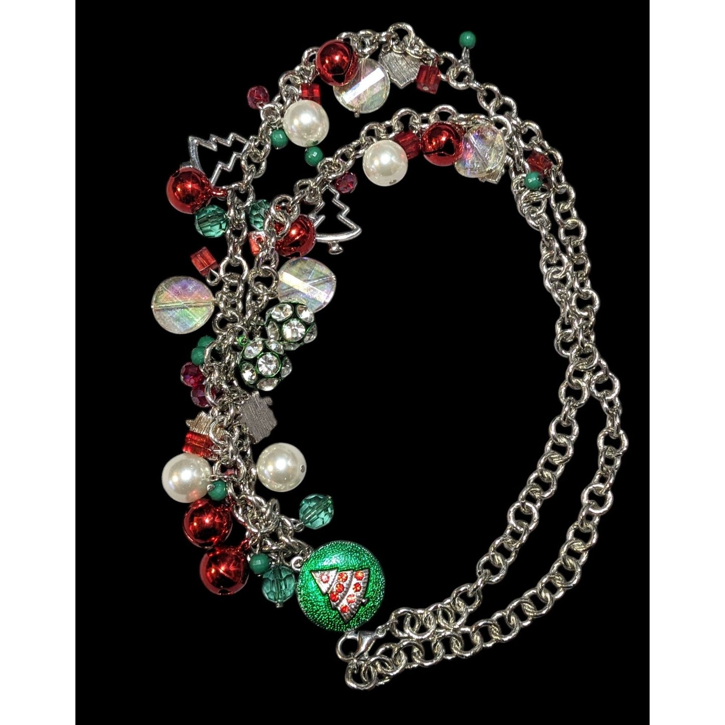 Vintage Christmas Holiday Charm  Necklace