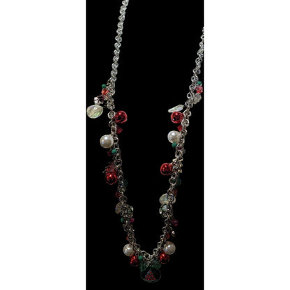 Vintage Christmas Holiday Charm  Necklace