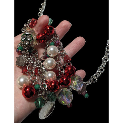 Vintage Christmas Holiday Charm  Necklace