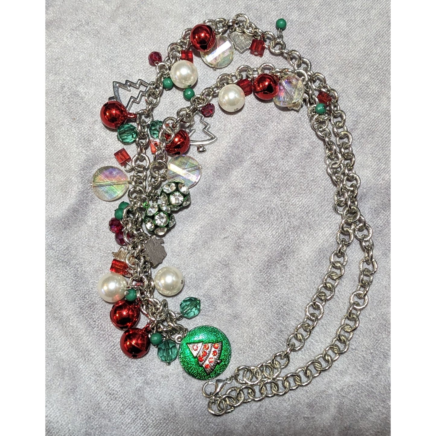 Vintage Christmas Holiday Charm  Necklace