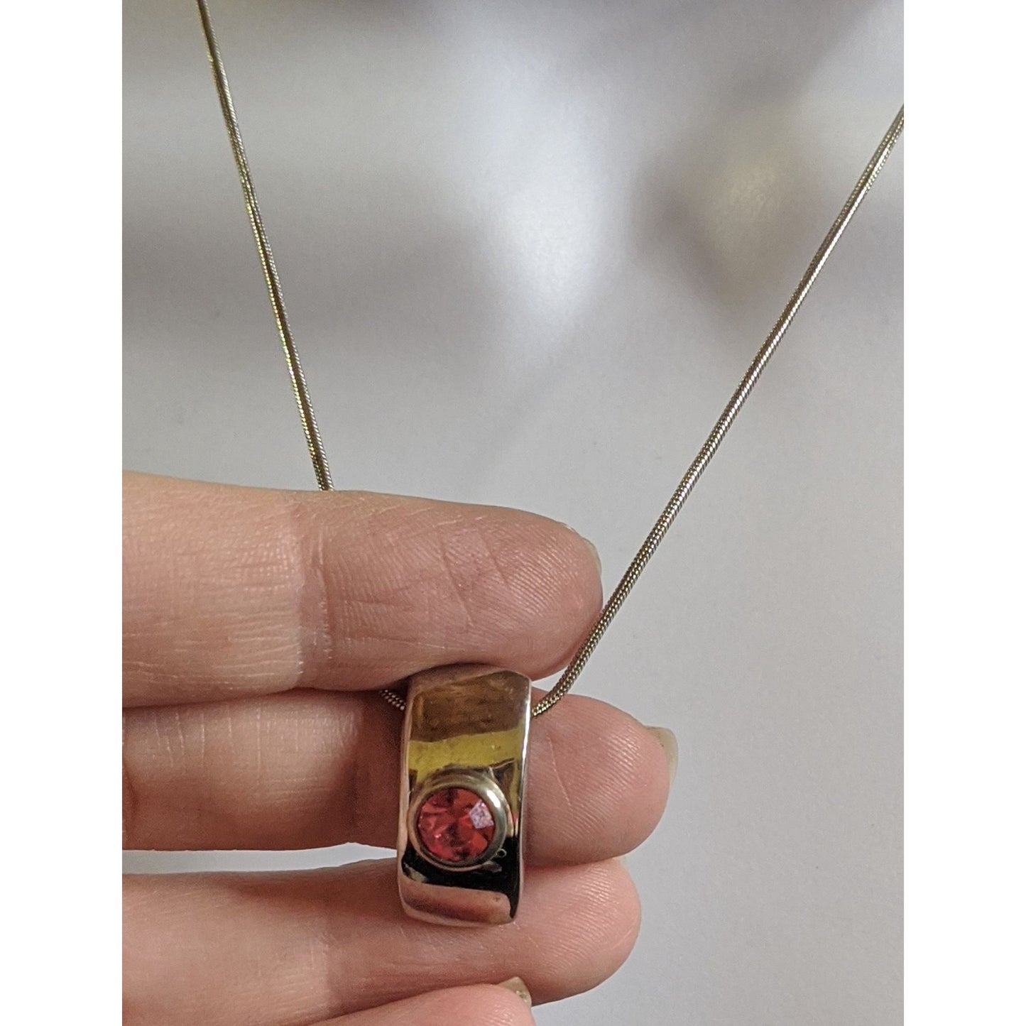 Modern Silver Tone Customizable Pendant Necklace With Pink Gemstone