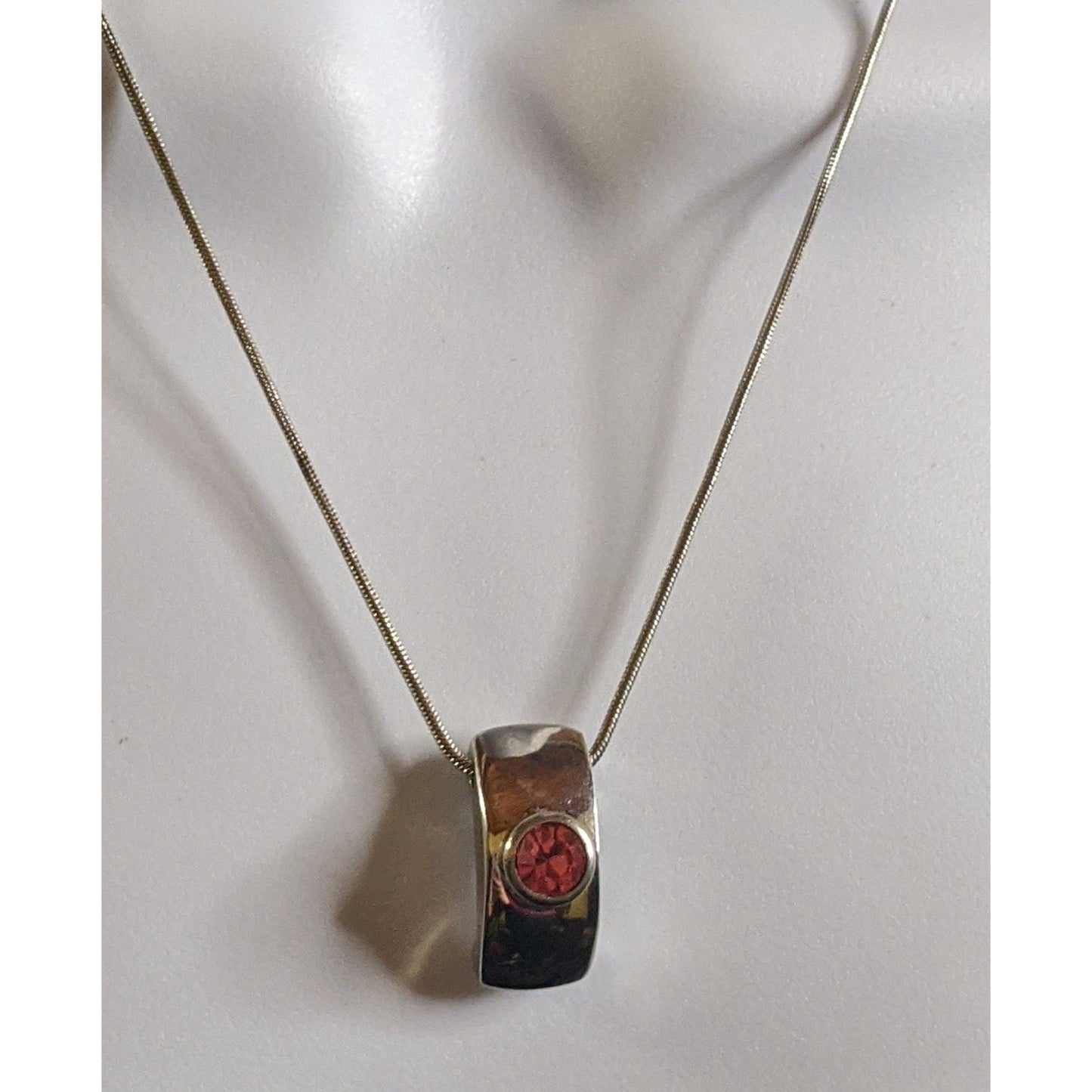 Modern Silver Tone Customizable Pendant Necklace With Pink Gemstone