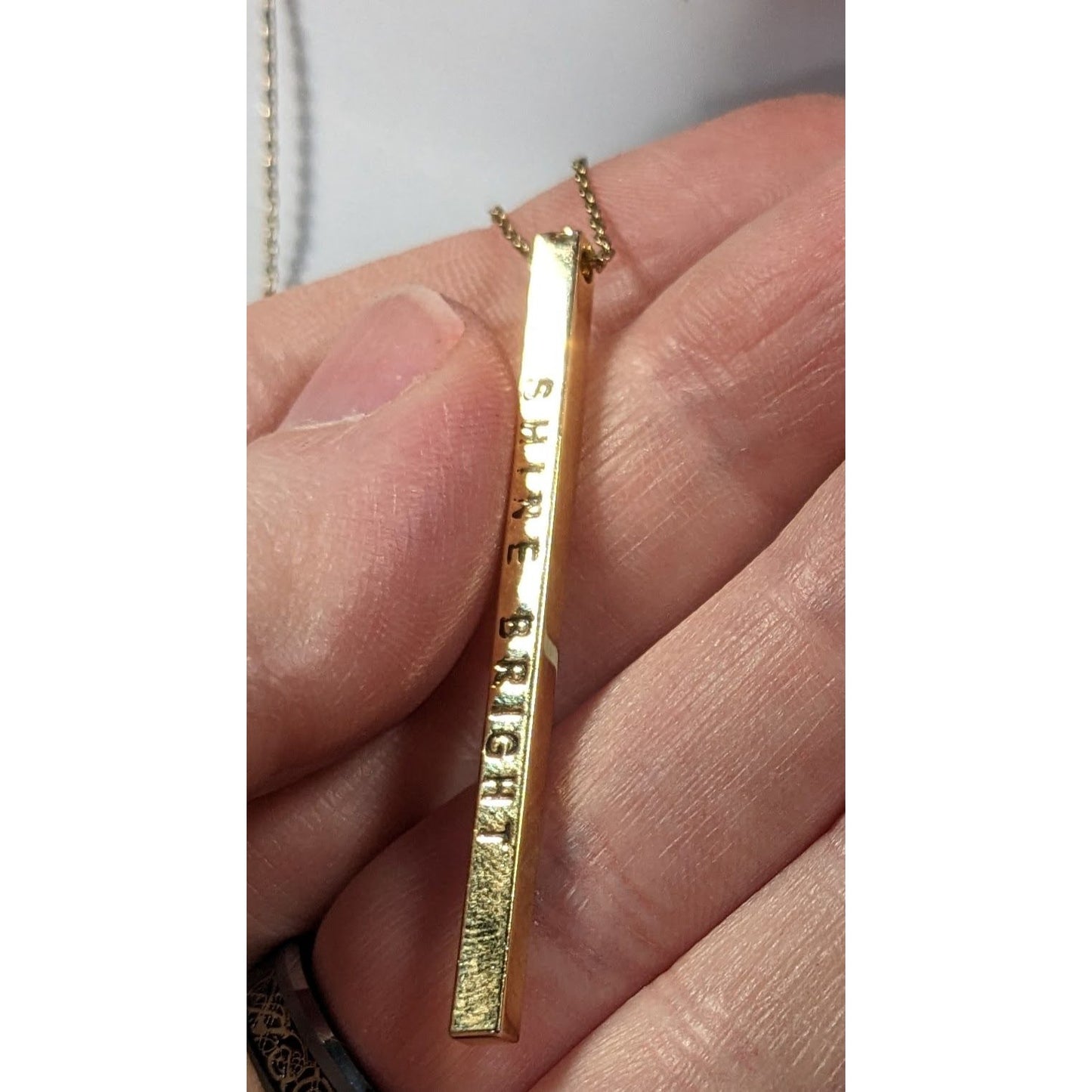 Charming Charlie Minimalist Shine Bright Pillar Necklace