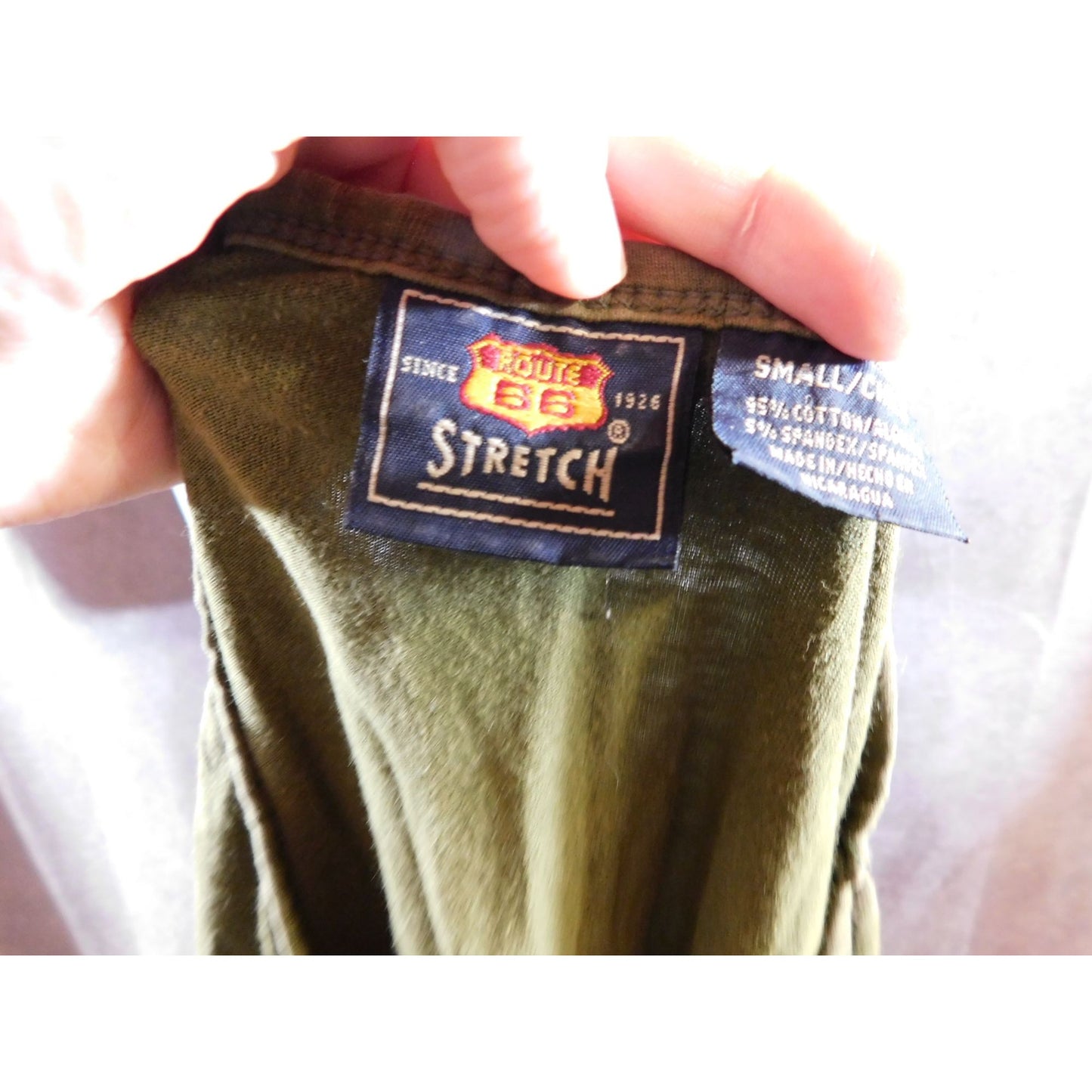 Vintage Green 90s/Y2K Route 66 Stretch Shirt
