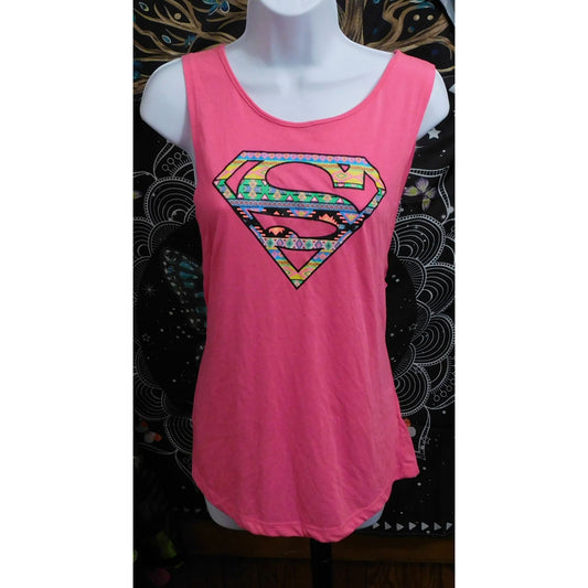 Rainbow Neon Barbiecore Superman Tank Top