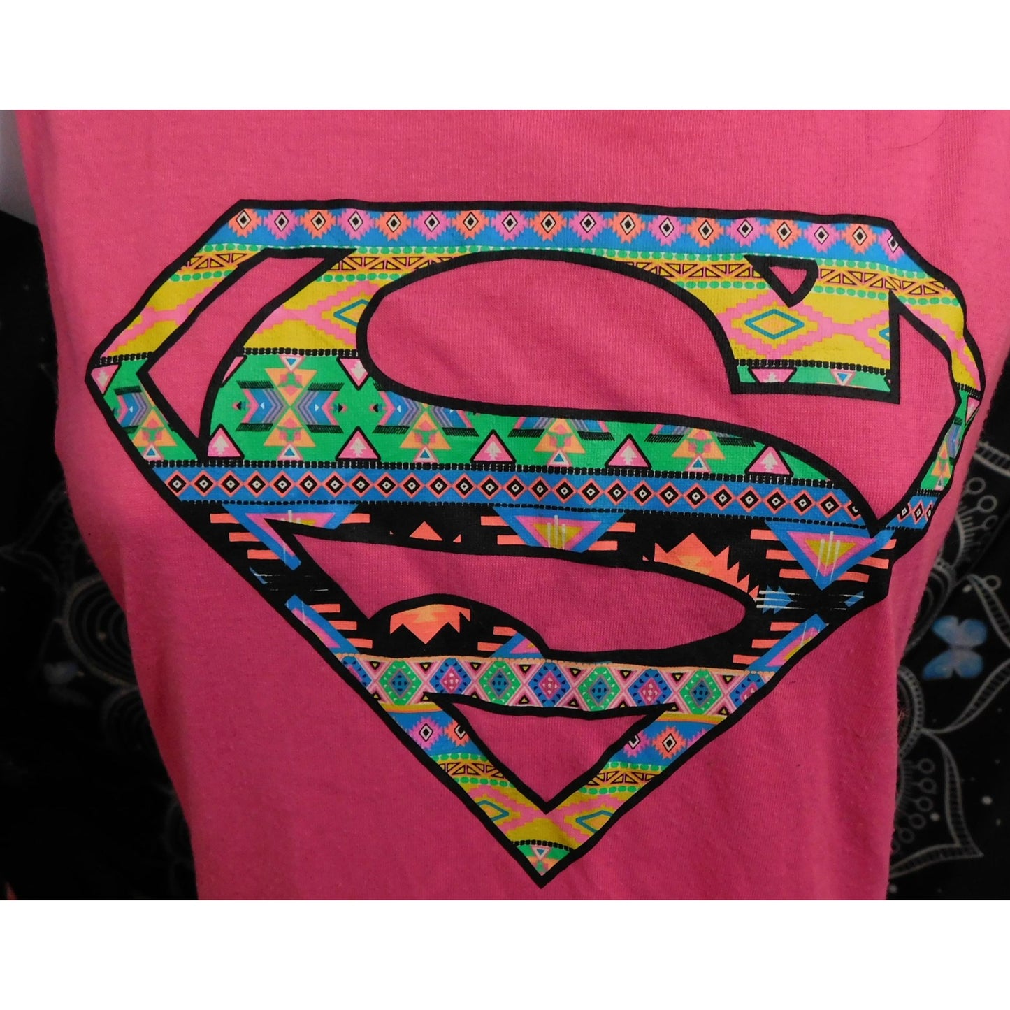 Rainbow Neon Barbiecore Superman Tank Top
