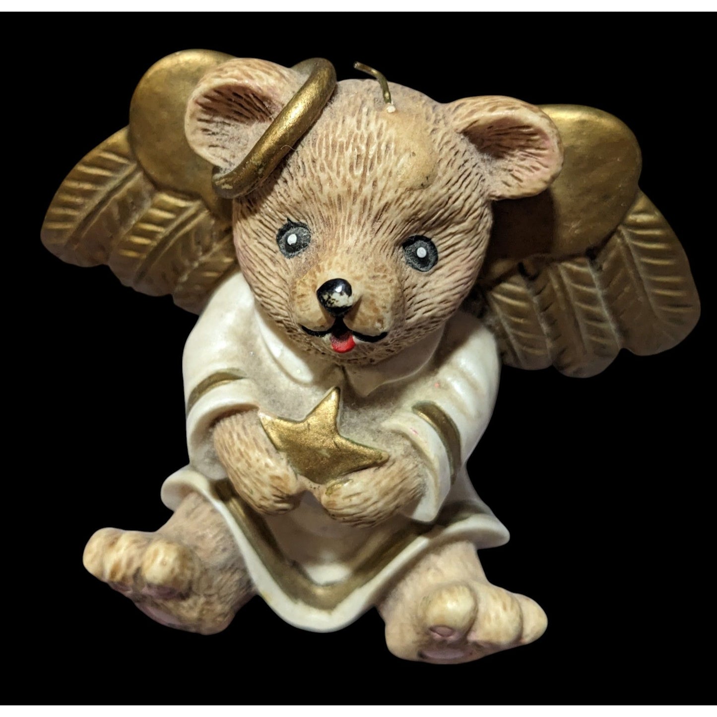 Vintage 1996 Claires Angel Bear Holiday FIgurine